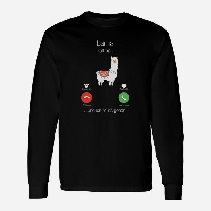 Lustiges Lama Anruf-Witz Langarmshirts - Ich Muss Gehen, Lama Ruft!