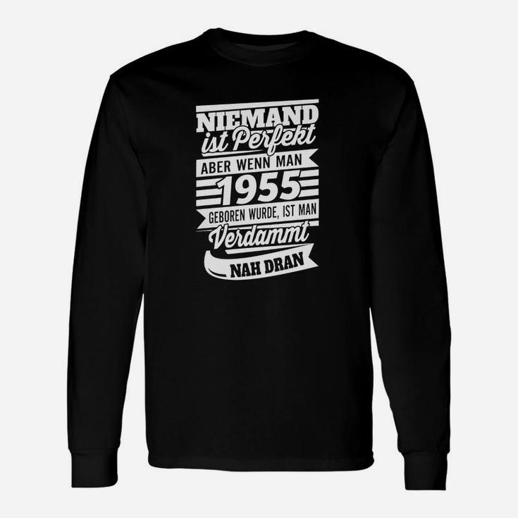 Lustiges Langarmshirts Niemand Ist Perfekt 1955, Retro Geburtstags-Langarmshirts