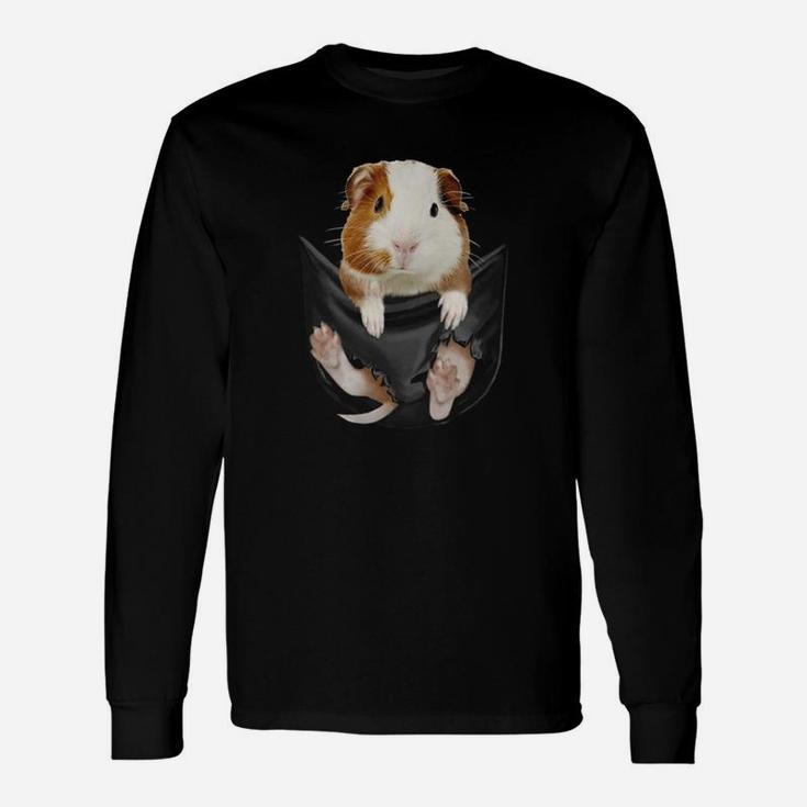 Lustiges Meerschweinchen Taschen Langarmshirts Schwarz, Tierfreund Design