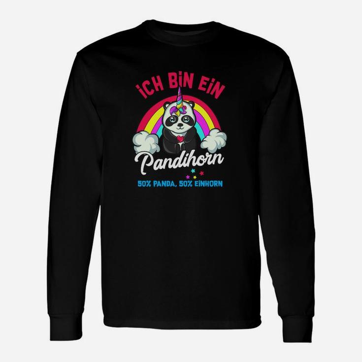 Lustiges Pandicorn Langarmshirts: Ich bin ein Pandicorn - 50% Panda, 50% Einhorn