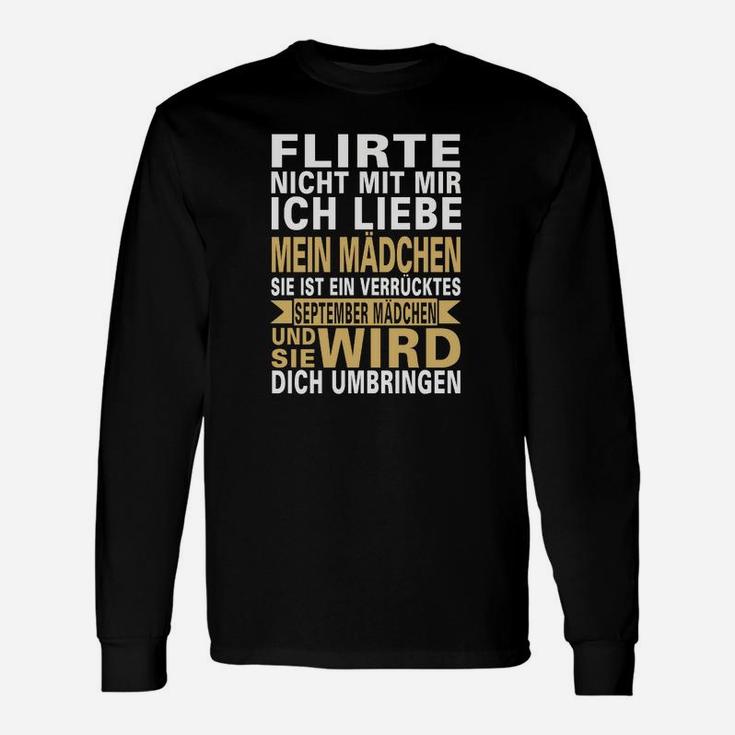 Lustiges September Mädchen Langarmshirts, Verrückte Warnung Sprüche Tee