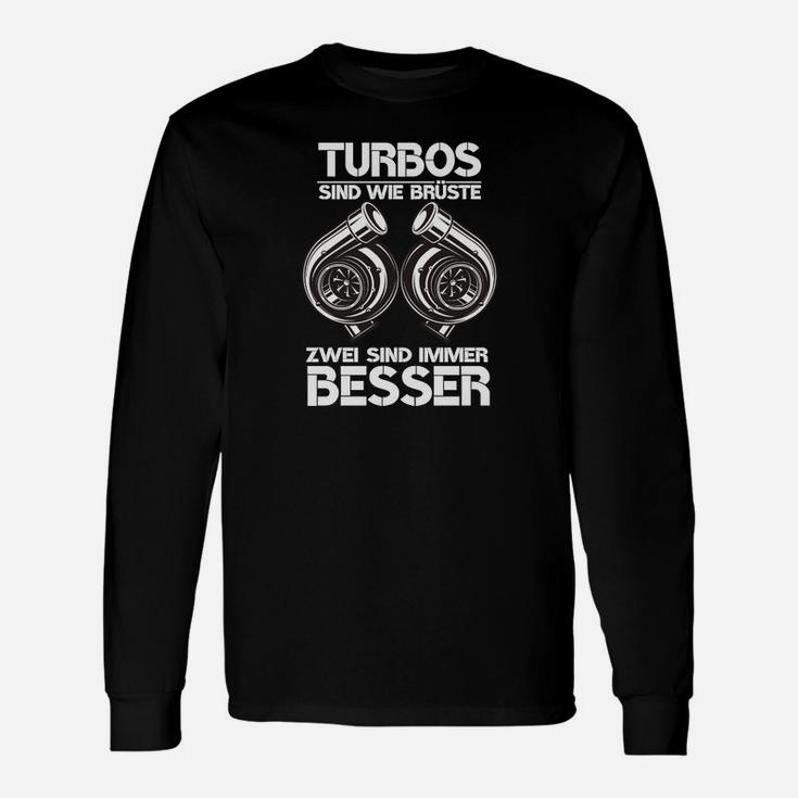 Lustiges Turbolader Motiv Langarmshirts: Zwei sind immer besser