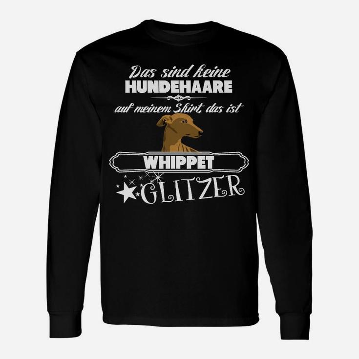 Lustiges Whippet Glitzer Hundehaar Langarmshirts, Spruch Design