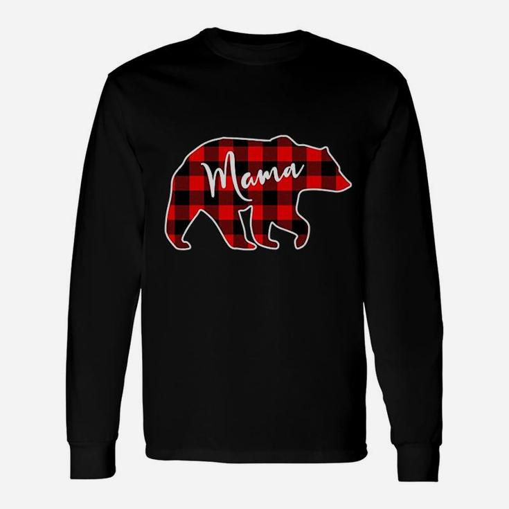 Mama Bear Red Plaid Matching Christmas Long Sleeve T-Shirt