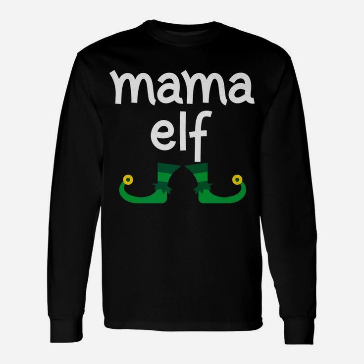 Mama Elf Christmas Elf Costume Long Sleeve T-Shirt