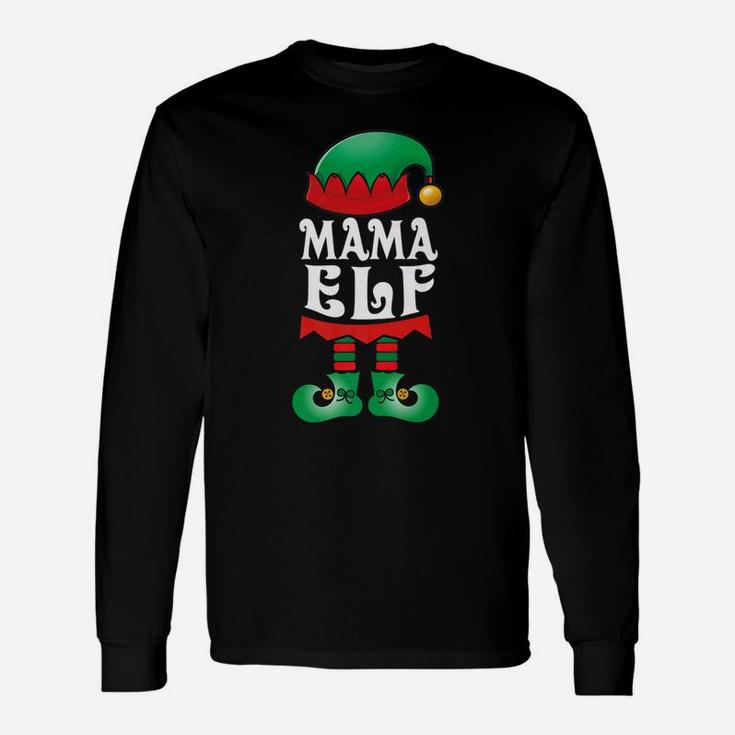 Mama Elf Matching Christmas Pajamas Elves Tee Long Sleeve T-Shirt