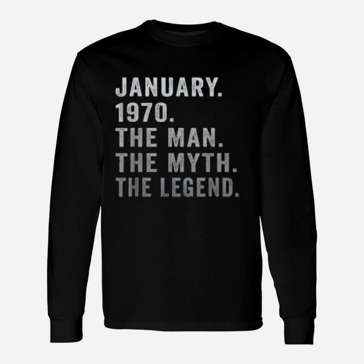 The Man Myth Legend January Vintage 1970 Long Sleeve T-Shirt
