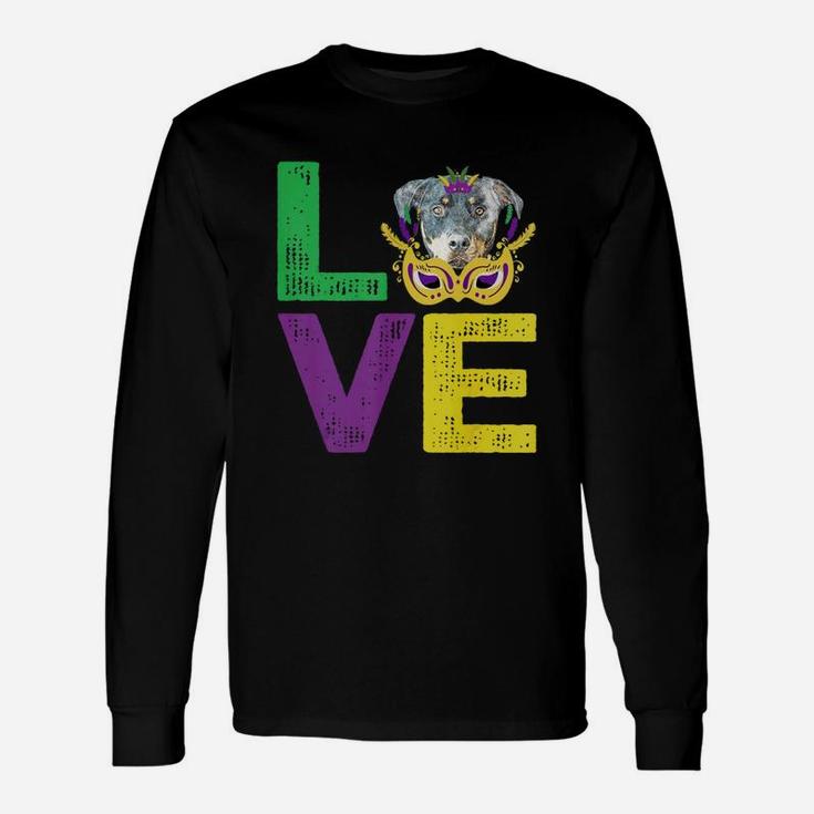 Mardi Gras Fat Tuesday Costume Love Rottweiler For Dog Lovers Long Sleeve T-Shirt