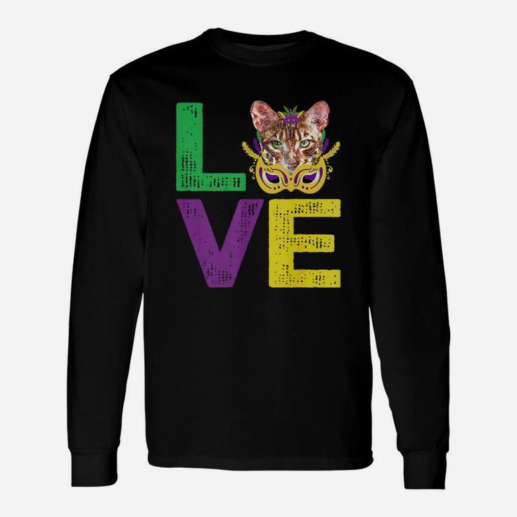 Mardi Gras Fat Tuesday Costume Love Toyger For Cat Lovers Long Sleeve T-Shirt