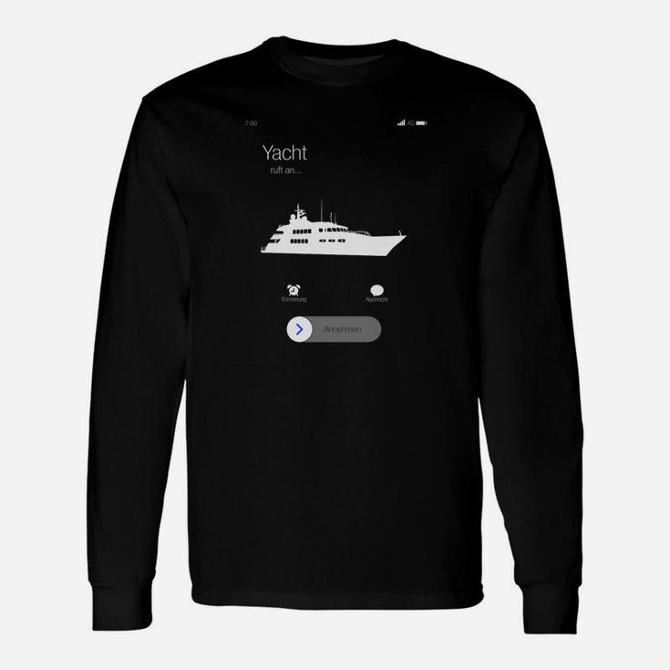 Maritimes Langarmshirts für Herren mit elegantem Yacht-Design – Schwarz