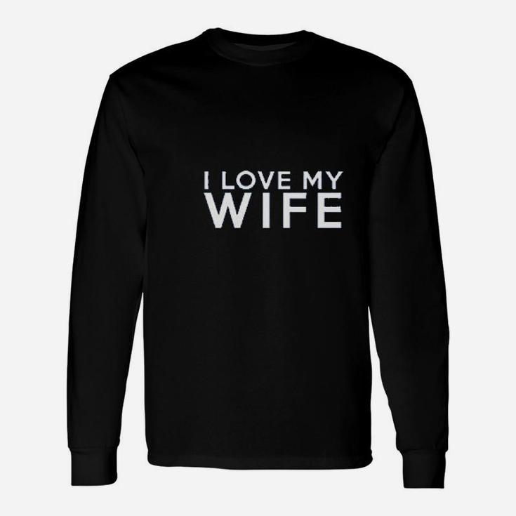 We Match I Love My Wife I Love My Husband Matching Couples Football Long Sleeve T-Shirt