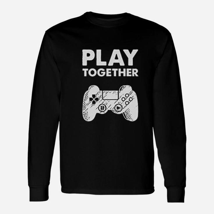 Matching Couples Play Together Stay Together Gamer Valentine Long Sleeve T-Shirt