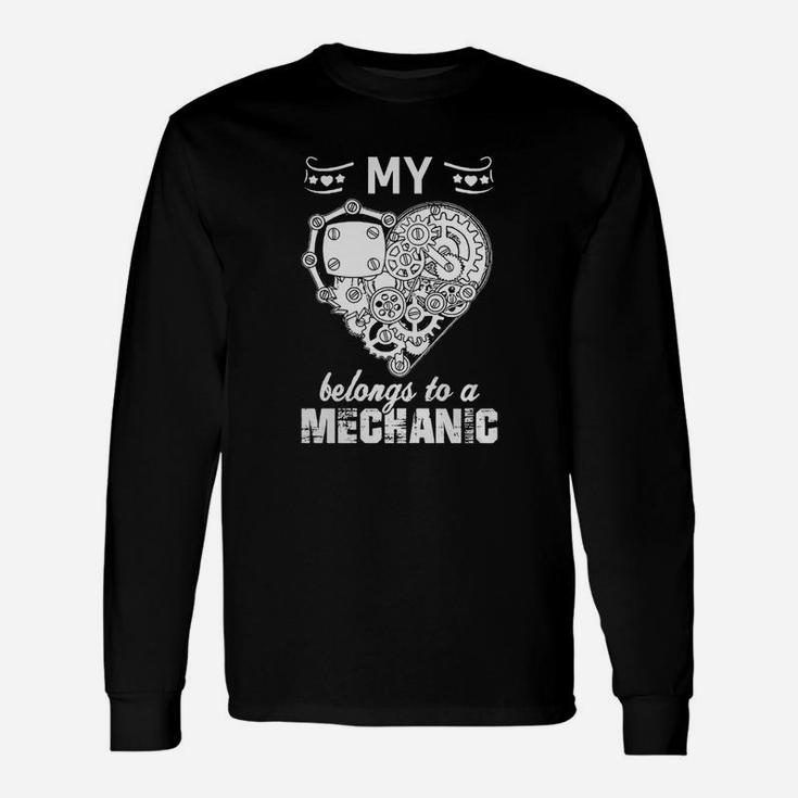 Mechanic My Heart Belongs To A Mechanic Shirt Long Sleeve T-Shirt