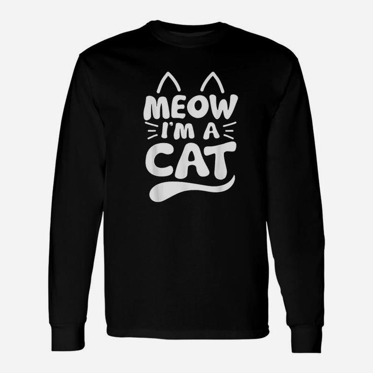 Meow I Am A Cat Halloween Costume Cat Lover Long Sleeve T-Shirt