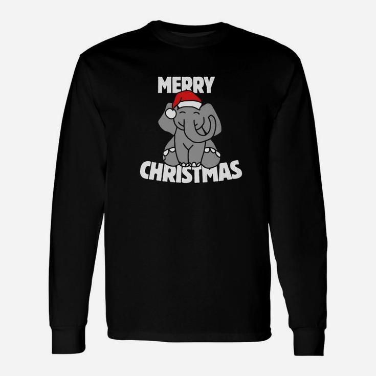 Merry Christmas Elephant Cute Elephants Holiday Tee Long Sleeve T-Shirt