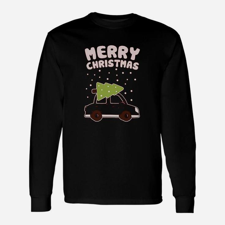 Merry Christmas Xmas Tree On Car Cute Xmas Long Sleeve T-Shirt