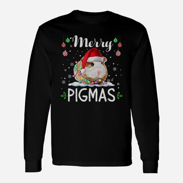 Merry Pigmas Christmas Santa Guinea Pig Lover Long Sleeve T-Shirt