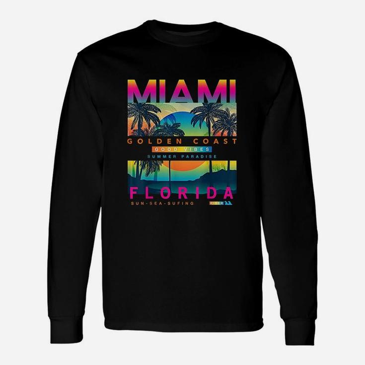 Miami Beach I Love Miami Miami Graphic Long Sleeve T-Shirt