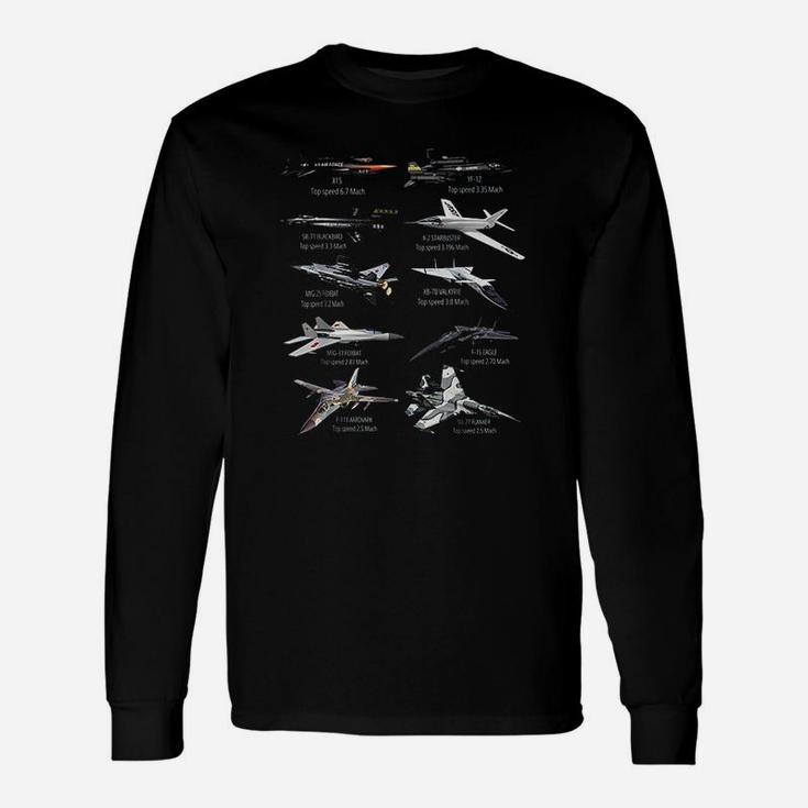 Military Fastest Jet Fighters Aircraft Plane Of The World Long Sleeve T-Shirt