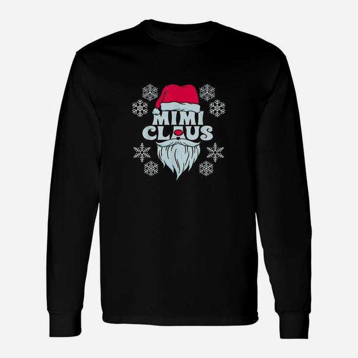 Mimi Claus Santa Christmas Matching Xmas Grandma Long Sleeve T-Shirt