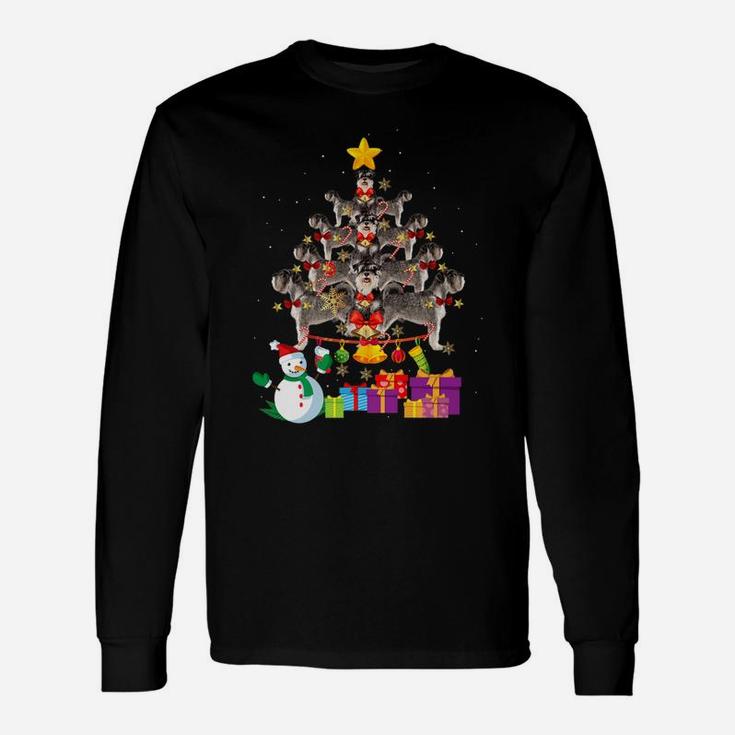 Miniature Schnauzer Christmas Dog Tree Xmas Long Sleeve T-Shirt