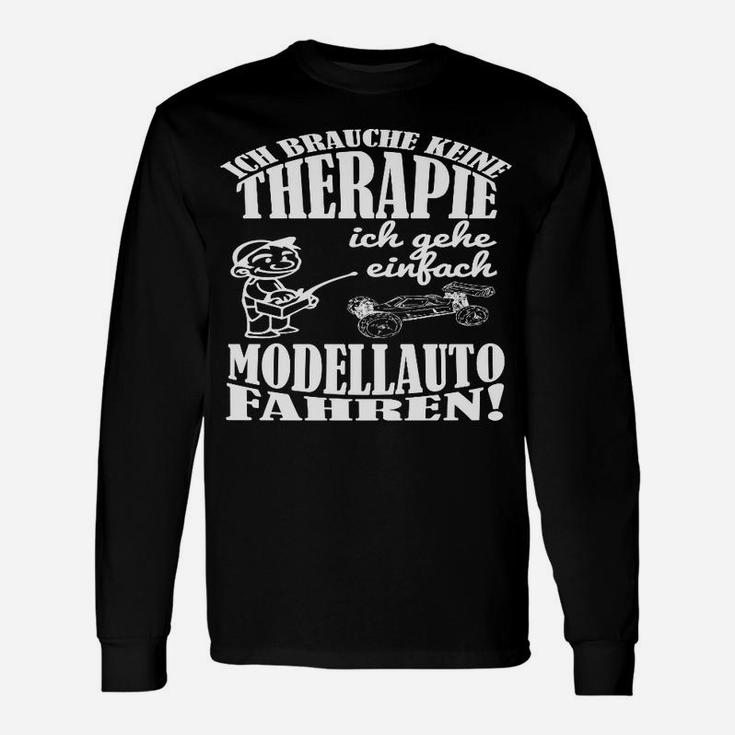 Modellauto-Fan Langarmshirts Therapie-Ersatz, Hobby-Tee - Schwarz