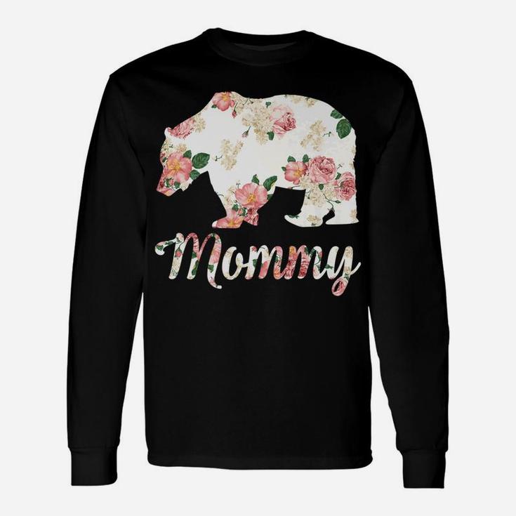 Mommy Bear Floral Christmas Matching Long Sleeve T-Shirt