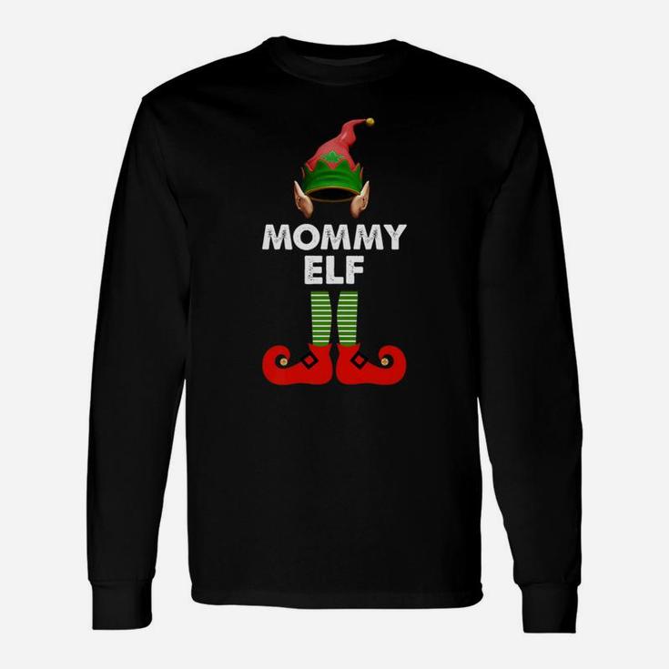 Mommy Elf Matching Christmas Costume Long Sleeve T-Shirt