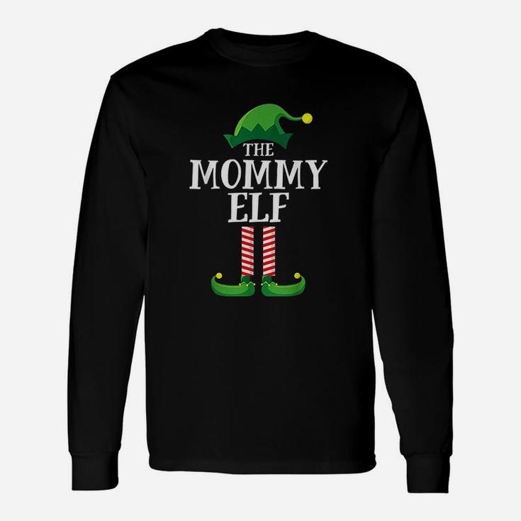 Mommy Elf Matching Group Christmas Party Pajama Long Sleeve T-Shirt