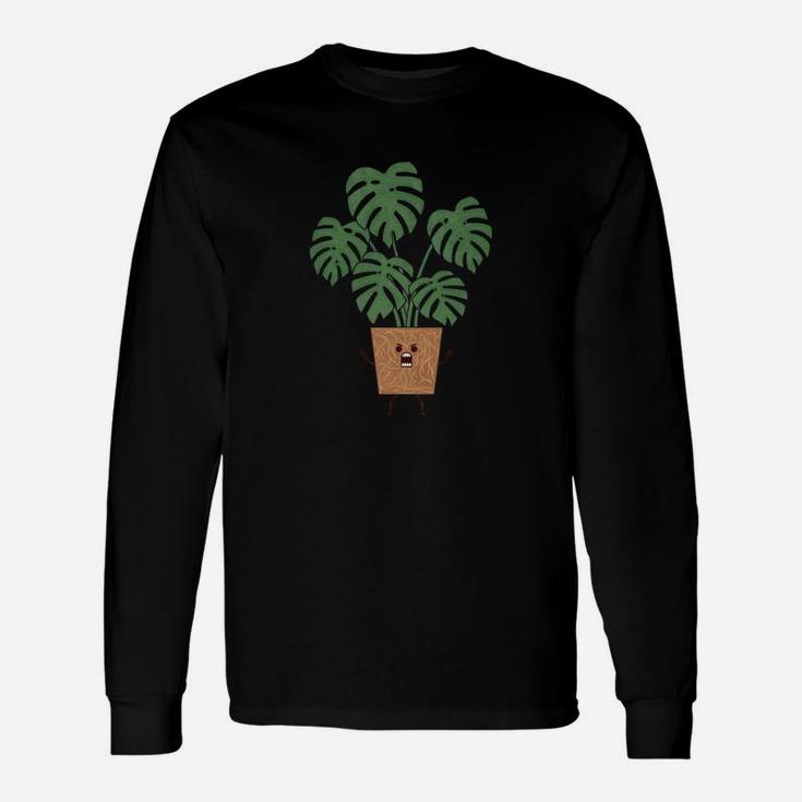 Monstera Monster Plant Cute Monstera Leaf Nature Tropical Bungalow Long Sleeve T-Shirt