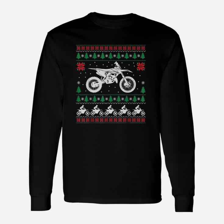 Motorcycle Ugly Christmas Long Sleeve T-Shirt