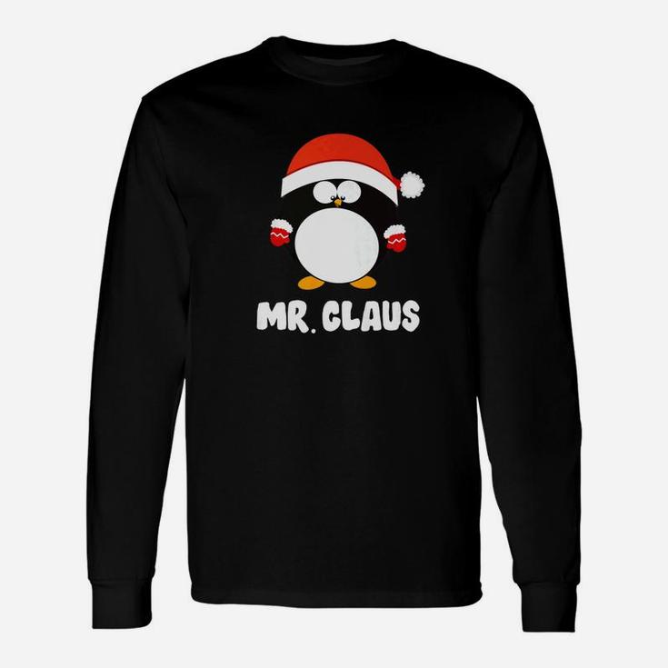 Mr Claus Shirt Mr Mrs Claus Pajama Santa Costume Outfit Papa Long Sleeve T-Shirt