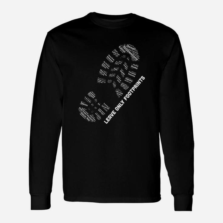 National Parks Boot Print Shirt Listing All National Parks Long Sleeve T-Shirt