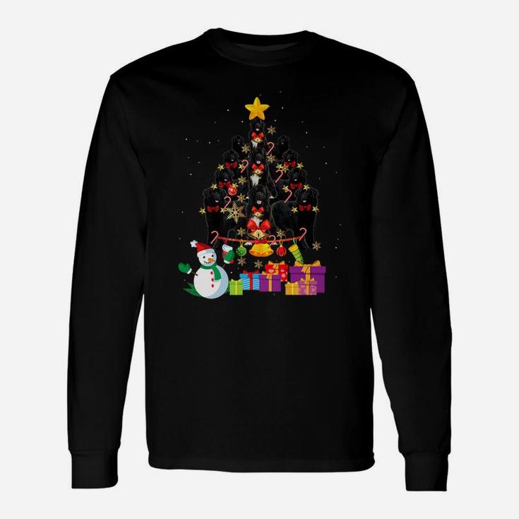 Newfoundland Christmas Dog Tree Xmas Long Sleeve T-Shirt