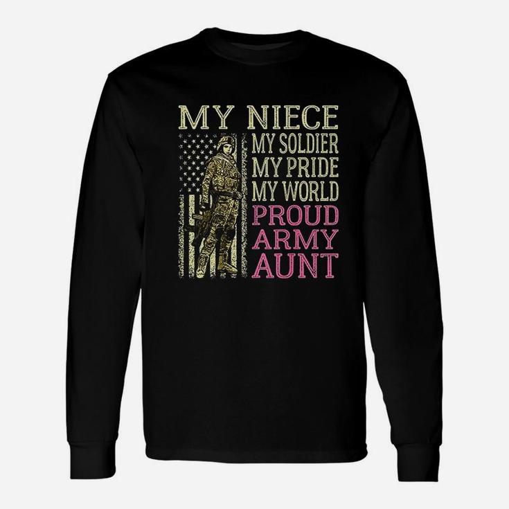 My Niece My Soldier Hero Proud Army Aunt Military Auntie Long Sleeve T-Shirt