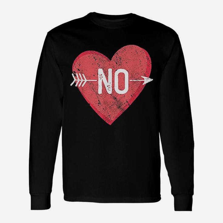 No Anti Valentine Day Pink Candy Heart Love Long Sleeve T-Shirt