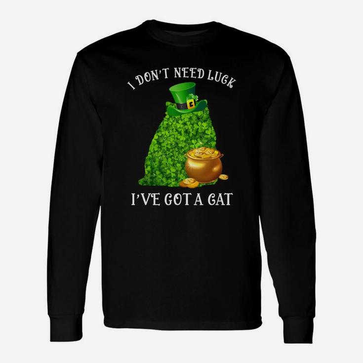 I Do Not Need Luck I Have Got A Persian Shamrock St Patricks Day Cat Lovers Long Sleeve T-Shirt