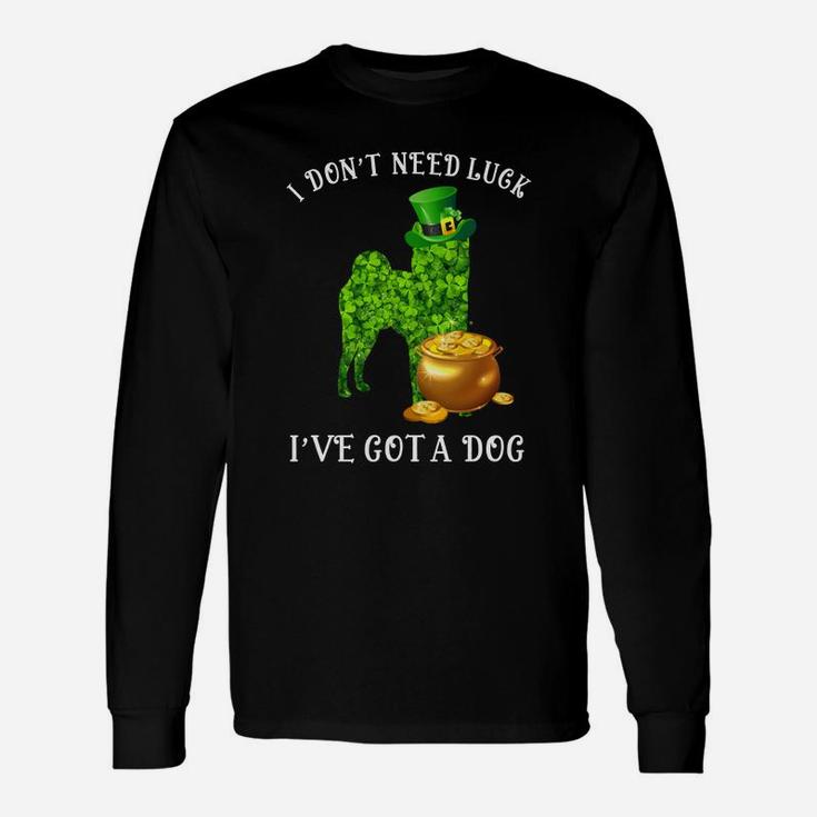 I Do Not Need Luck I Have Got A Shiba Inu Shamrock St Patricks Day Dog Lovers Long Sleeve T-Shirt