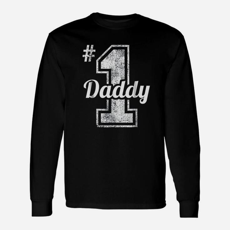 Number 1 Dad Fathers Day For Dad Long Sleeve T-Shirt - Seseable