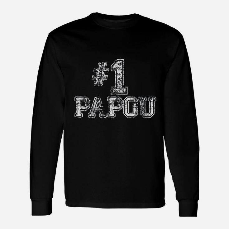 Number One Fathers Day Papou, best christmas gifts for dad Long Sleeve T-Shirt