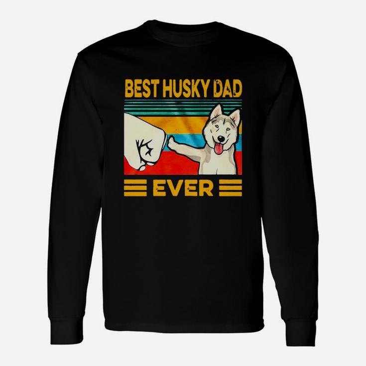 Official Best Husky Dad Ever Vintage Shirt Long Sleeve T-Shirt