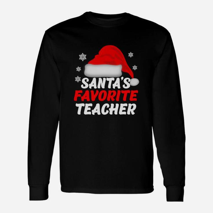 Official Santa’s Favorite Teacher Christmas Women Sweater Long Sleeve T-Shirt