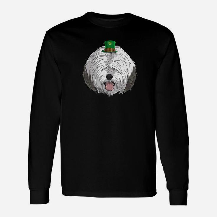 Old English Sheepdog Dog St Patricks Day Leprechaun Long Sleeve T-Shirt