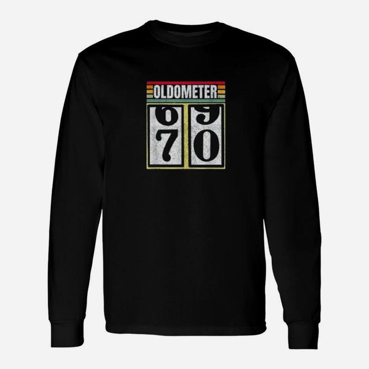 Oldometer 69 70 Years Old Automotive Enthusiasts Bday Long Sleeve T-Shirt