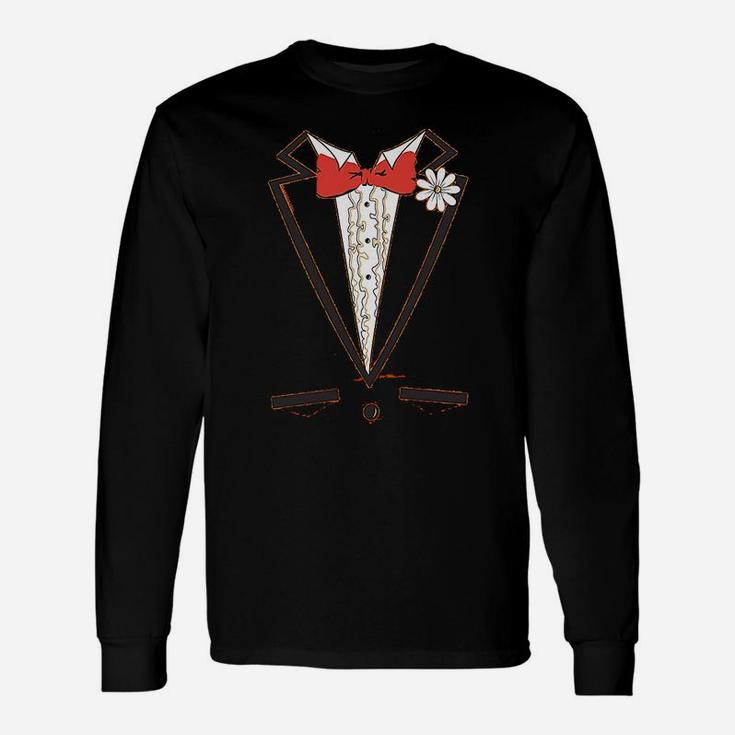 Orange Vintage Tie Tuxedo Long Sleeve T-Shirt