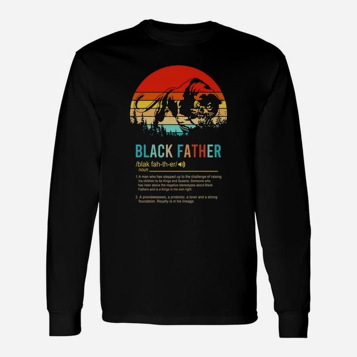 Panther Black Father A Man Who Has Stepped Up To The Challenge Of Raising His Children Vintage Sunset Long Sleeve T-Shirt