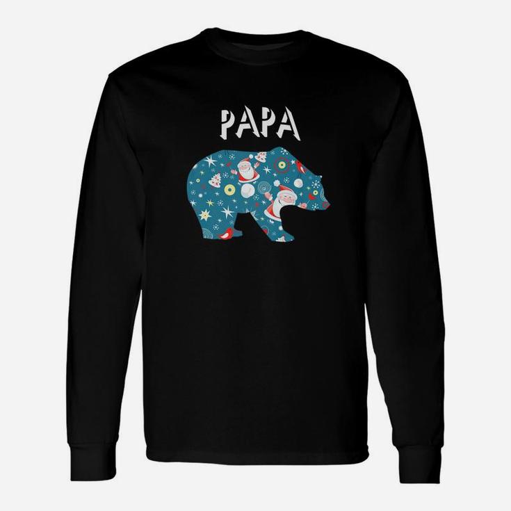 Papa Bear Christmas Matching Christmas Long Sleeve T-Shirt