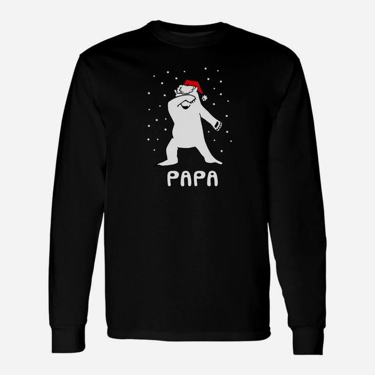 Papa Christmas Santa Bear Matching Pajamas Long Sleeve T-Shirt