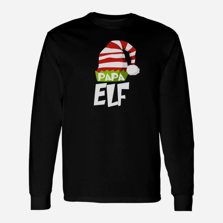 Papa Elf Christmas Shirt Matching Xmas Pajama Long Sleeve T-Shirt