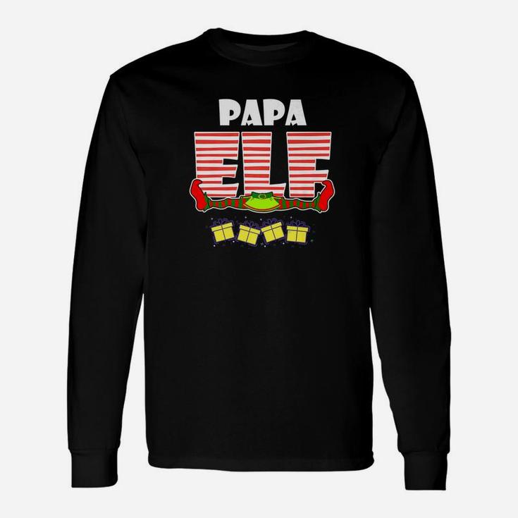 Papa Elf Matching Christmas Holiday Long Sleeve T-Shirt